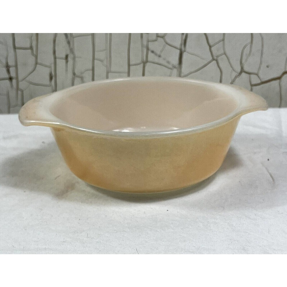 Vintage Anchor Hocking Fire King 472 Peach Lustre Ovenware Baking Casserole Dish